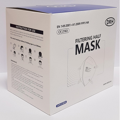 FFP3 Unvalved Disposable Respirator Face Mask x 25